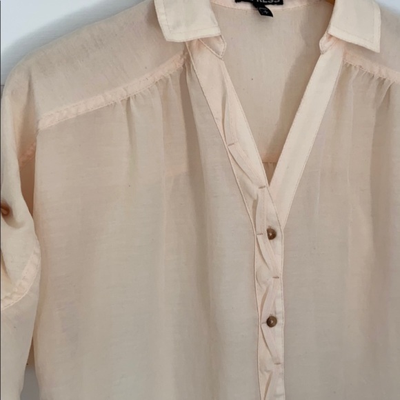 Express Cream Button-Up Blouse - Picture 2 of 5